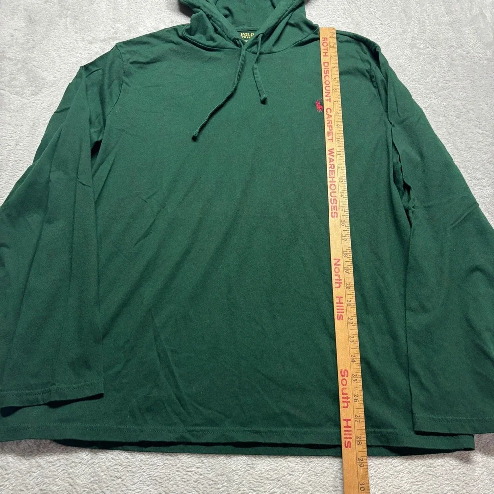 Polo Ralph Lauren‎ Mens XL Green Long Sleeve Hooded T-Shirt Pony Logo